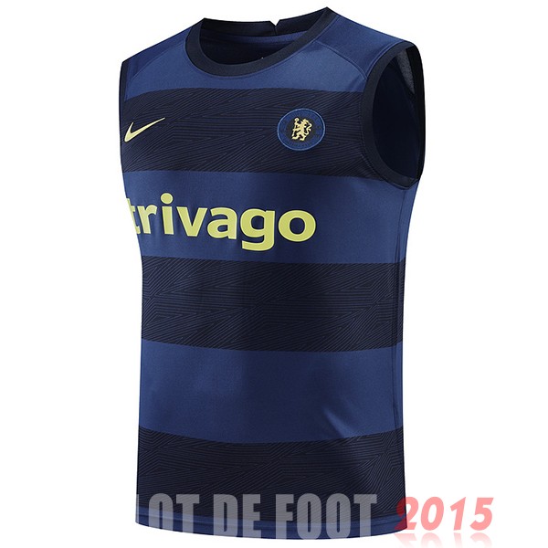 Maillot De Foot Entrainement Sans Manches Chelsea 22/23 Bleu Marine