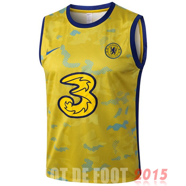 Maillot De Foot Entrainement Sans Manches Chelsea 22/23 Jaune