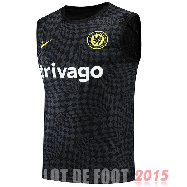 Maillot De Foot Entrainement Sans Manches Chelsea 22/23 Noir