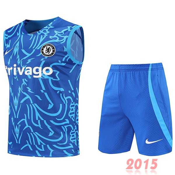 Maillot De Foot Entrainement Sans Manches Ensemble Complet Chelsea 22/23 Bleu