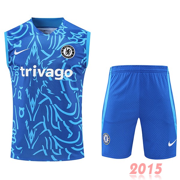 Maillot De Foot Entrainement Sans Manches Ensemble Complet Chelsea 22/23 Bleu