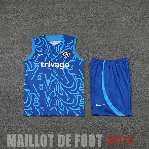 Maillot De Foot Entrainement Sans Manches Ensemble Complet Chelsea 22/23 Bleu