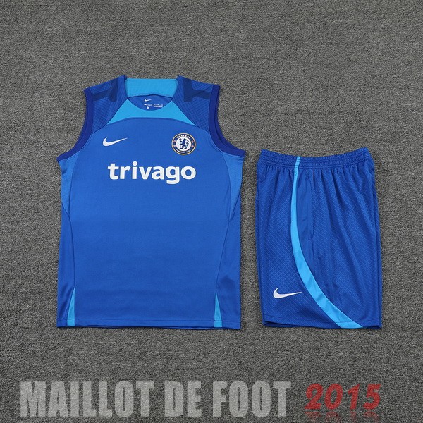 Maillot De Foot Entrainement Sans Manches Ensemble Complet Chelsea 22/23 Bleu