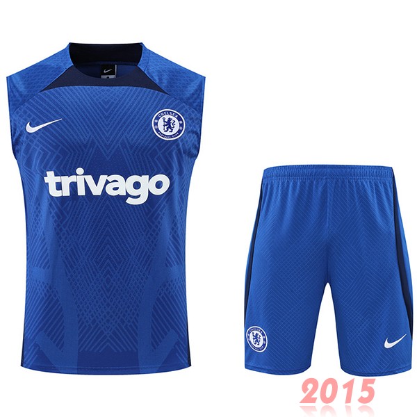 Maillot De Foot Entrainement Sans Manches Ensemble Complet Chelsea 22/23 Bleu
