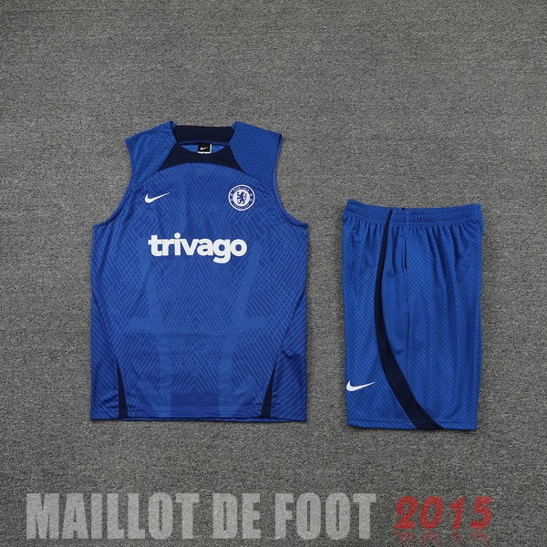 Maillot De Foot Entrainement Sans Manches Ensemble Complet Chelsea 22/23 Bleu