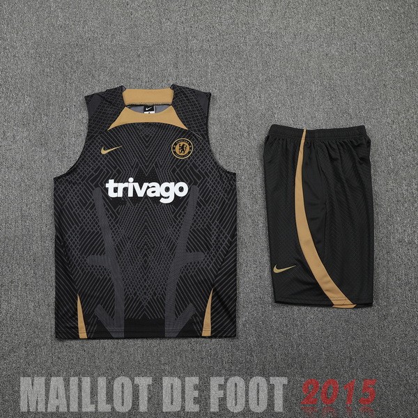 Maillot De Foot Entrainement Sans Manches Ensemble Complet Chelsea 22/23 Noir I Jaune
