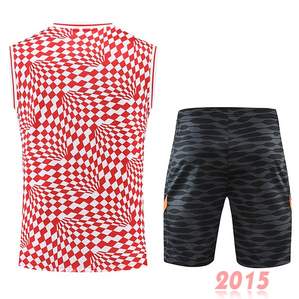 Maillot De Foot Entrainement Sans Manches Ensemble Complet Chelsea 22/23 Rouge Noir