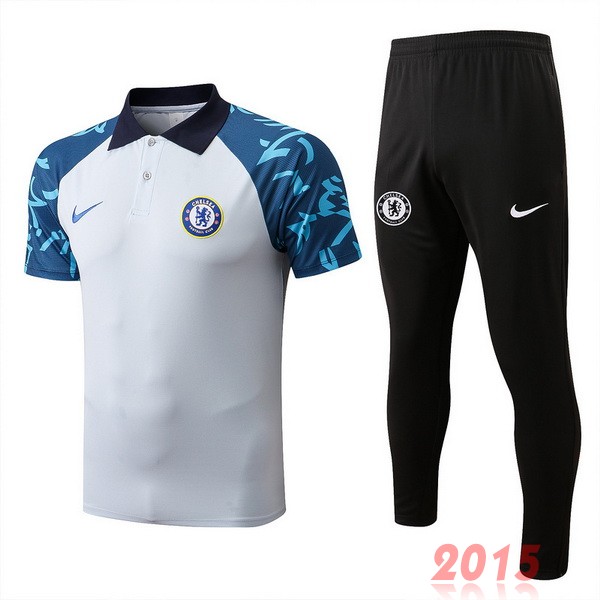 Maillot De Foot Ensemble Complet Polo Chelsea 22/23 Blanc Noir