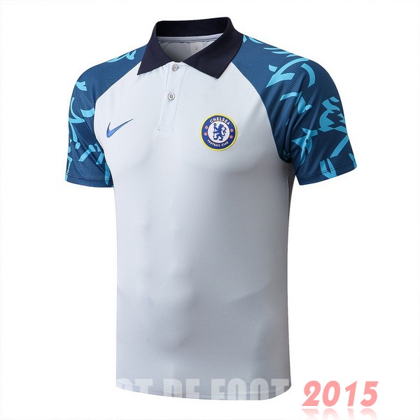 Maillot De Foot Polo Chelsea 22/23 Blanc Bleu