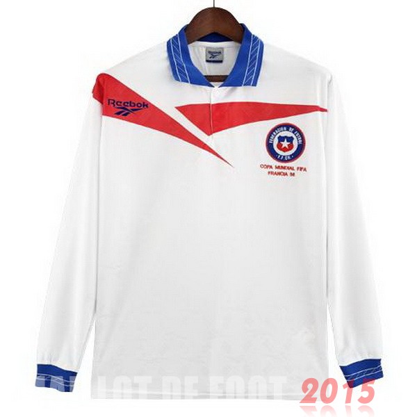 Maillot De Foot Exterieur Manches Longues Chili Rétro 1998 Blanc