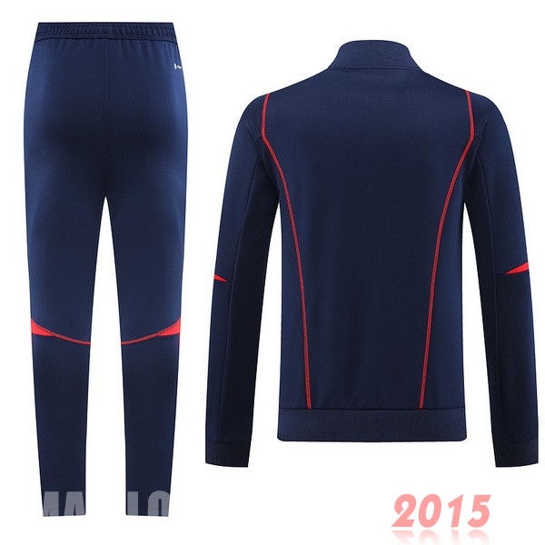 Maillot De Foot Ensemble Complet Ensemble longue fermeture éclair vêtements De Sport Espagne 2022 Bleu Marine