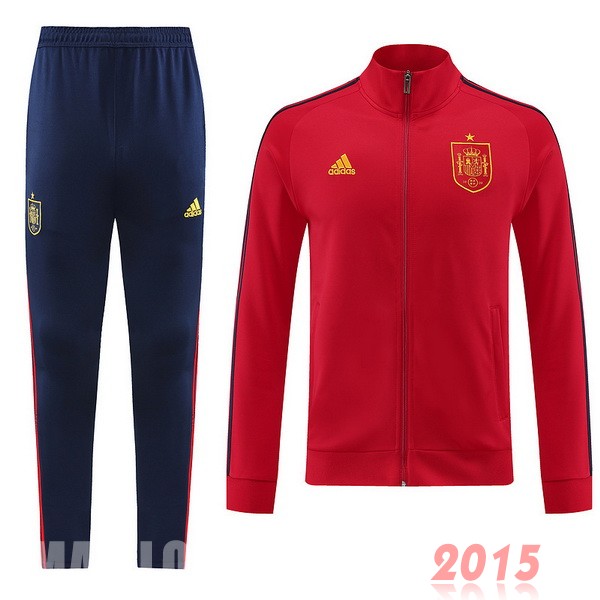 Maillot De Foot Ensemble Complet Ensemble longue fermeture éclair vêtements De Sport Espagne 2022 Rouge Bleu