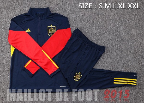 Maillot De Foot Ensemble Complet Sudadera Entrainement Espagne 2022 Bleu I Marine