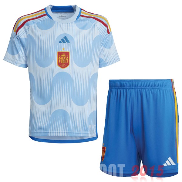 Maillot De Foot Exterieur Conjunto De Enfant Espagne 2022 Bleu