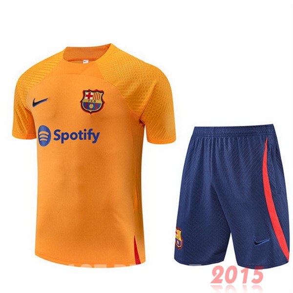 Maillot De Foot Entrainement Ensemble Complet Barcelona 22/23 Orange Bleu