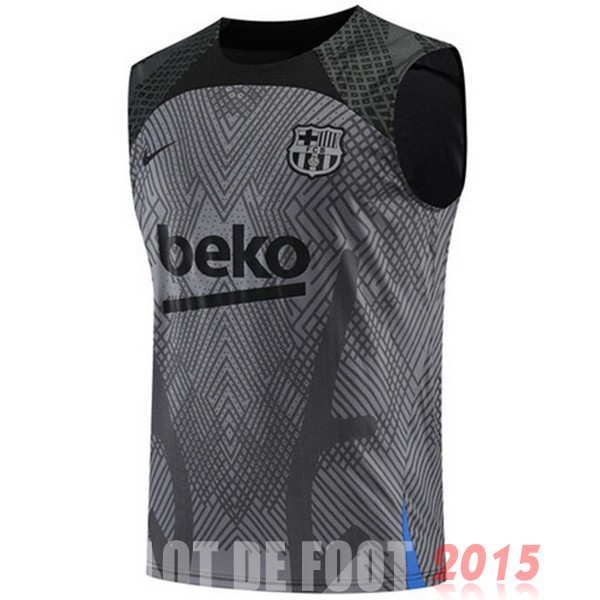 Maillot De Foot Entrainement Sans Manches Barcelona 22/23 Gris Noir