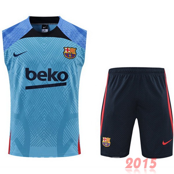 Maillot De Foot Entrainement Sans Manches Ensemble Complet Barcelona 22/23 Bleu Rouge