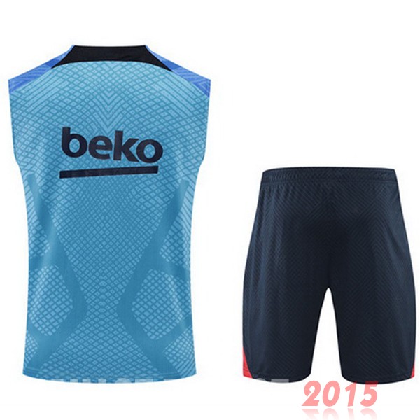 Maillot De Foot Entrainement Sans Manches Ensemble Complet Barcelona 22/23 Bleu Rouge
