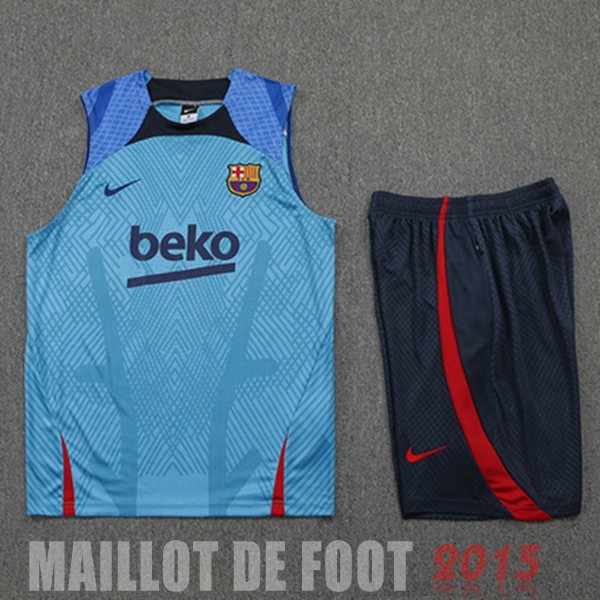 Maillot De Foot Entrainement Sans Manches Ensemble Complet Barcelona 22/23 Bleu Rouge