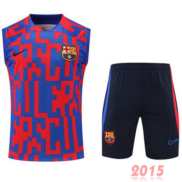 Maillot De Foot Entrainement Sans Manches Ensemble Complet Barcelona 22/23 Rouge Bleu