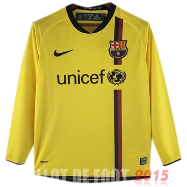 Maillot De Foot Exterieur Manches Longues Barcelona Rétro 2008 2009 Jaune