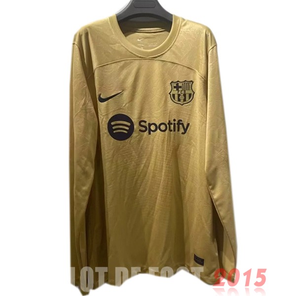 Maillot De Foot Exterieur Thailande Manches Longues Barcelona 22/23 Jaune