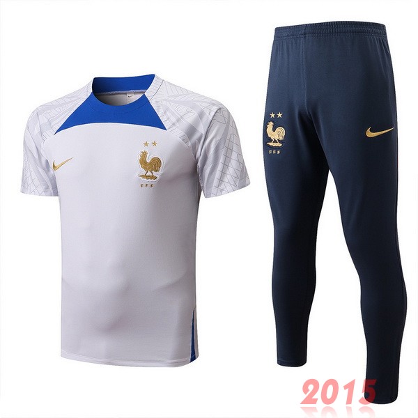 Maillot De Foot Entrainement Ensemble Complet France 2022 Blanc I Bleu