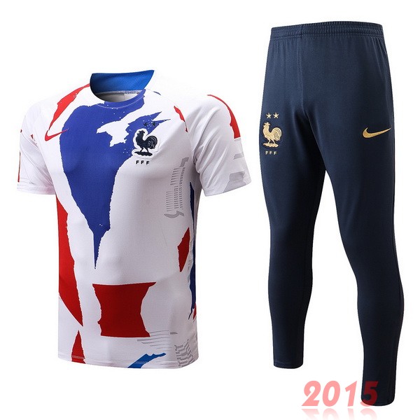 Maillot De Foot Entrainement Ensemble Complet France 2022 Blanc I Bleu Rouge