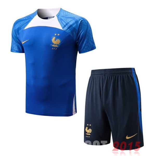 Maillot De Foot Entrainement Ensemble Complet France 2022 Bleu I Blanc