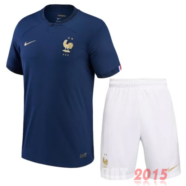 Maillot De Foot Domicile Conjunto De Enfant France 2022 Bleu