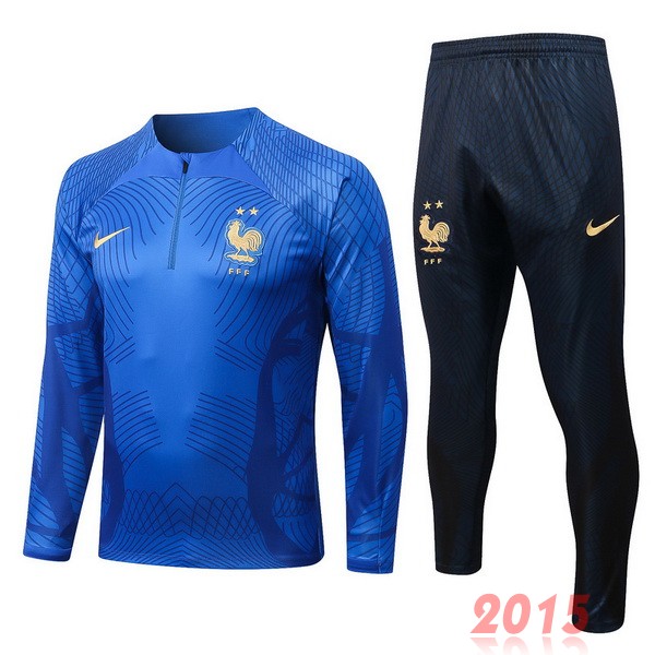 Maillot De Foot Survêtements Enfant France 2022 Bleu