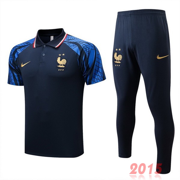 Maillot De Foot Ensemble Complet Polo France 2022 Bleu Marine