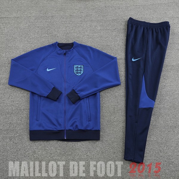 Maillot De Foot Ensemble Complet Ensemble longue fermeture éclair vêtements De Sport Angleterre 2022 I Bleu