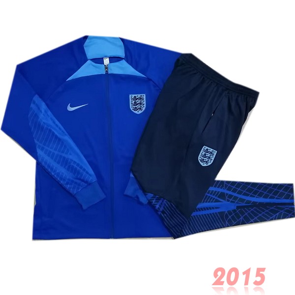 Maillot De Foot Ensemble Complet Veste Con Cremallera Larga Angleterre 2022 Bleu