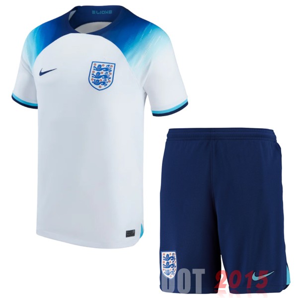 Maillot De Foot Domicile Conjunto De Enfant Angleterre 2022 Blanc Bleu