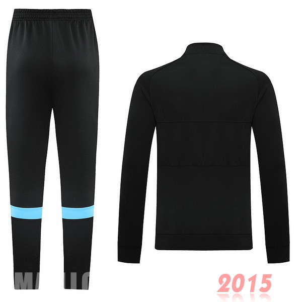 Maillot De Foot Ensemble Complet Ensemble longue fermeture éclair vêtements De Sport Inter Milán 21 22 Noir Jaune