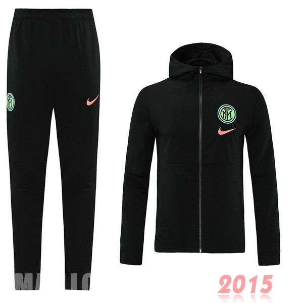 Maillot De Foot Ensemble Complet Ensemble longue fermeture éclair vêtements De Sport Inter Milán 22/23 Noir