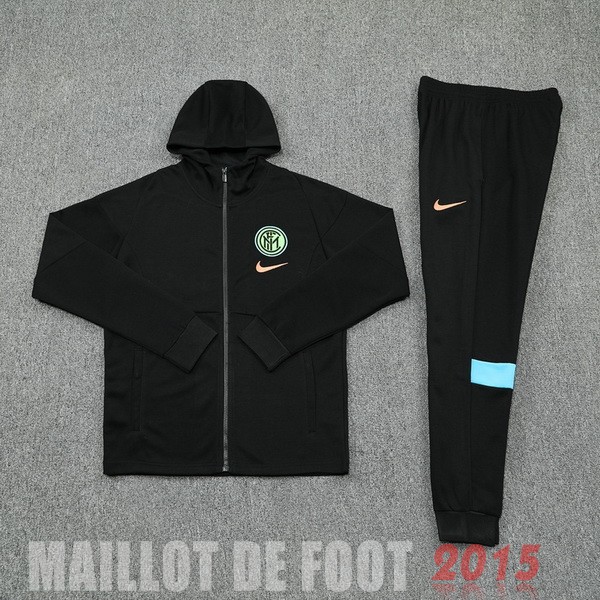 Maillot De Foot Ensemble Complet Ensemble longue fermeture éclair vêtements De Sport Inter Milán 22/23 Noir