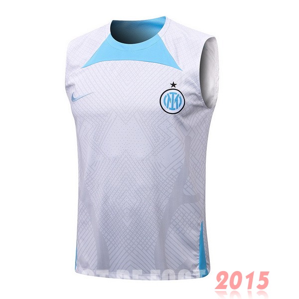 Maillot De Foot Entrainement Sans Manches Inter Milán 22/23 Blanc Bleu