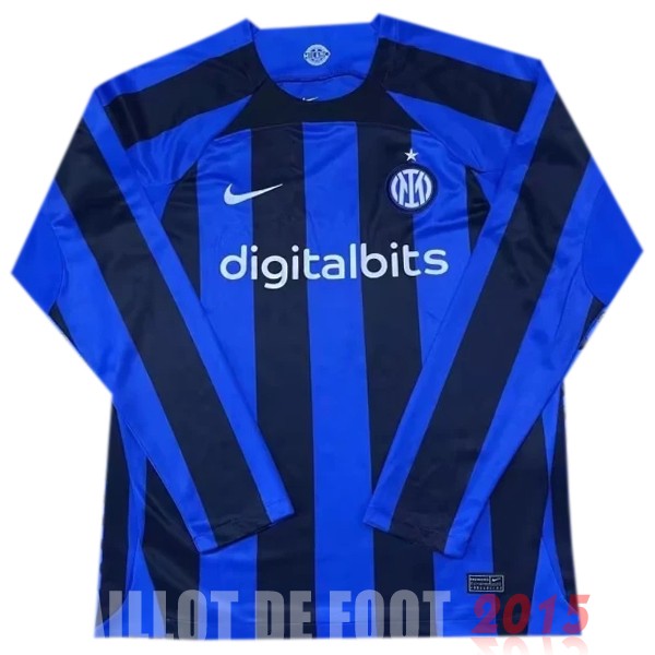 Maillot De Foot Thailande Nike Domicile Manches Longues Inter Milán 22/23 Bleu