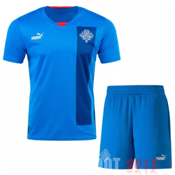 Maillot De Foot Domicile Conjunto De Enfant Islande 2022 Bleu