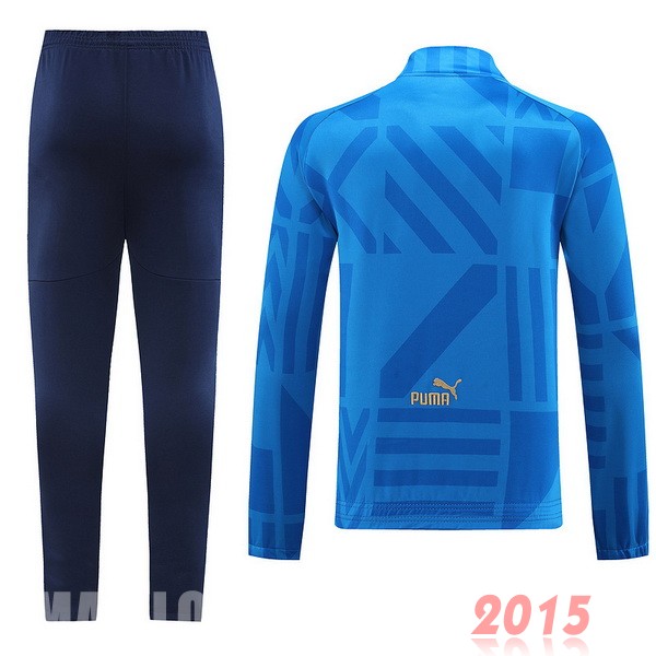 Maillot De Foot Ensemble Complet Ensemble longue fermeture éclair vêtements De Sport Italie 2022 Bleu