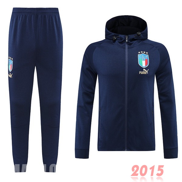 Maillot De Foot Ensemble Complet Ensemble longue fermeture éclair vêtements De Sport Italie 2022 Bleu