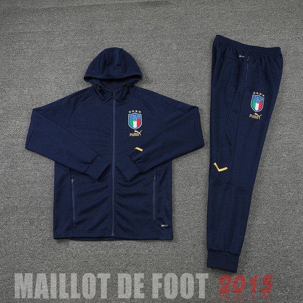Maillot De Foot Ensemble Complet Ensemble longue fermeture éclair vêtements De Sport Italie 2022 Bleu