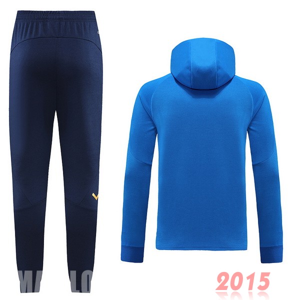 Maillot De Foot Ensemble Complet Ensemble longue fermeture éclair vêtements De Sport Italie 2022 II Bleu