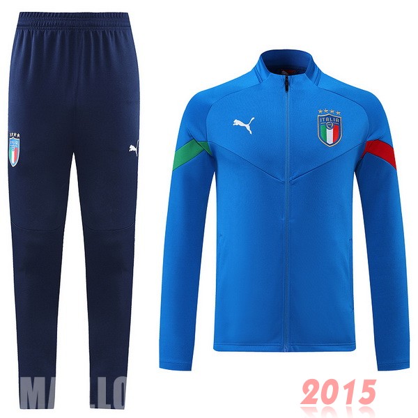Maillot De Foot Ensemble Complet Ensemble longue fermeture éclair vêtements De Sport Italie 2022 I Bleu