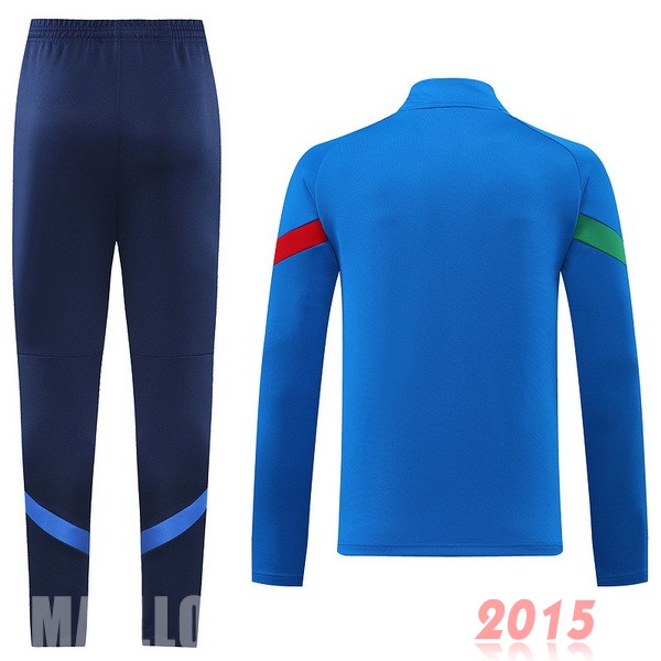 Maillot De Foot Ensemble Complet Ensemble longue fermeture éclair vêtements De Sport Italie 2022 I Bleu