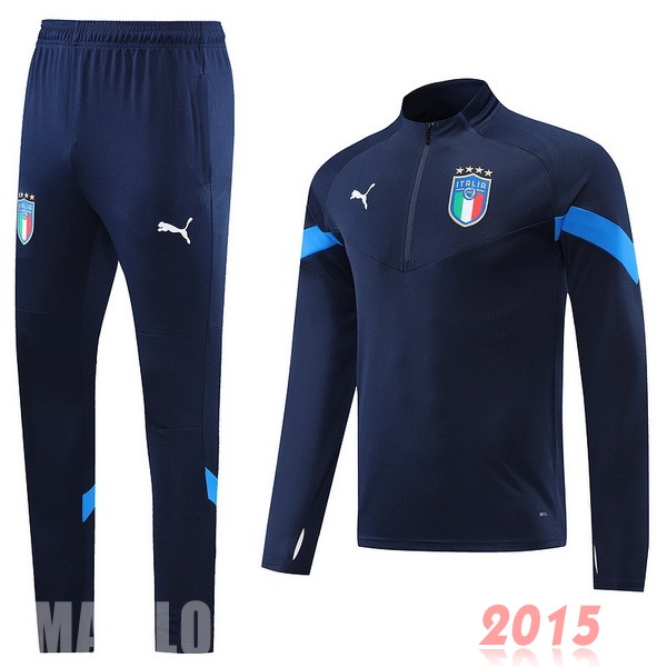 Maillot De Foot Ensemble Complet Sudadera Entrainement Italie 2022 Bleu Marine