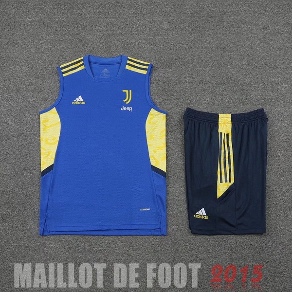 Maillot De Foot Entrainement Sans Manches Ensemble Complet Juventus 22/23 Bleu Jaune