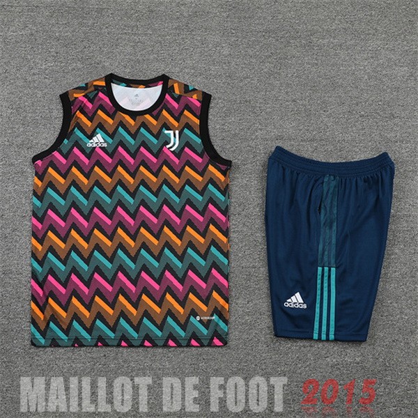 Maillot De Foot Entrainement Sans Manches Ensemble Complet Juventus 22/23 Jaune Rose Bleu